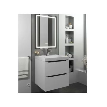 Тумба под раковину для ванной Uperwood (Аппервуд) Tanos NEW, 50 см, подвесная, белая/графит