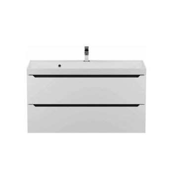 Тумба под раковину для ванной Uperwood (Аппервуд) Tanos подвесная, 100 см, белая/графит