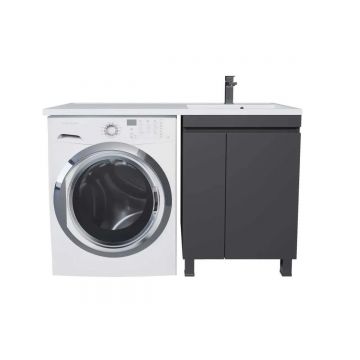 Тумба под стиральную машину Uperwood Magenta, 50 см, напольная, черная, с дверцами