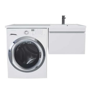 Тумба под стиральную машину Uperwood (Аппервуд) Magenta, 50 см, подвесная, белая, выдвижной ящик