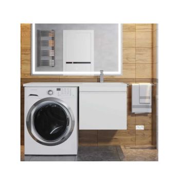 Тумба под стиральную машину Uperwood (Аппервуд) Magenta, 50 см, подвесная, белая, выдвижной ящик