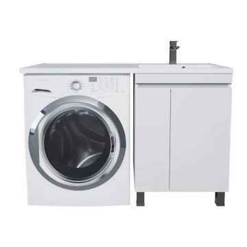 Тумба под стиральную машину Uperwood (Аппервуд) Magenta, 60 см, напольная, белая, с дверцами