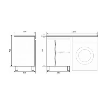 Тумба под стиральную машину Uperwood (Аппервуд) Magenta, 60 см, напольная, белая, с дверцами