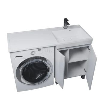 Тумба под стиральную машину Uperwood (Аппервуд) Magenta, 60 см, напольная, белая, с дверцами