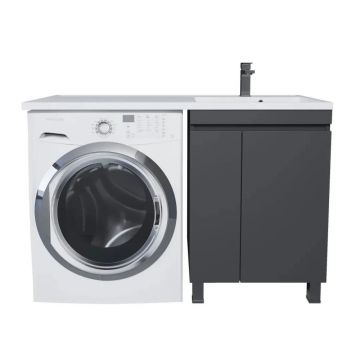 Тумба под стиральную машину Uperwood (Аппервуд) Magenta, 60 см, напольная, черная, с дверцами