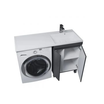 Тумба под стиральную машину Uperwood (Аппервуд) Magenta, 60 см, напольная, черная, с дверцами