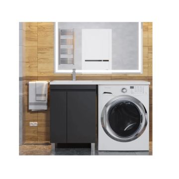 Тумба под стиральную машину Uperwood (Аппервуд) Magenta, 60 см, напольная, черная, с дверцами