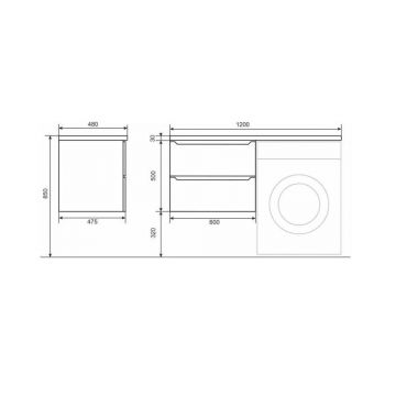 Тумба под стиральную машину Uperwood (Аппервуд) Tanos, 60 см, подвесная, белая