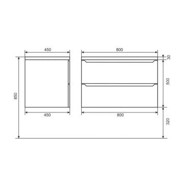 Тумба с раковиной для ванной Uperwood (Аппервуд) , Tanos-Next 80 см, подвесная, белая матовая