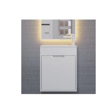 Тумба с раковиной для ванной Uperwood Modul, 50 см, подвесная, матовая, белая