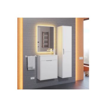 Тумба с раковиной для ванной Uperwood Modul, 50 см, подвесная, матовая, белая
