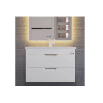 Тумба с раковиной для ванной Uperwood (Аппервуд) Modul, 65 см, подвесная, матовая, белая