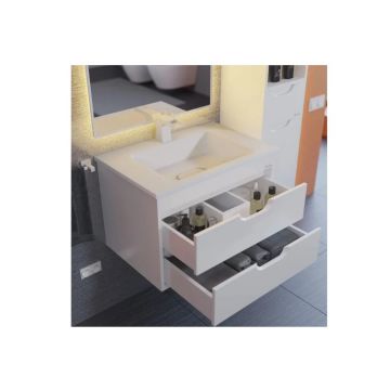 Тумба с раковиной для ванной Uperwood (Аппервуд) Modul, 65 см, подвесная, матовая, белая