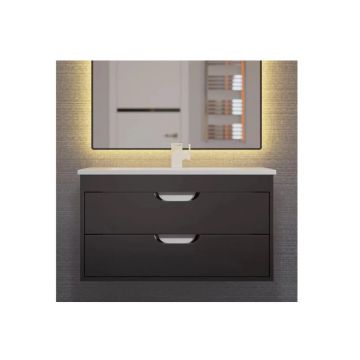 Тумба с раковиной для ванной Uperwood (Аппервуд) Modul, 80 см, подвесная, матовая, черная