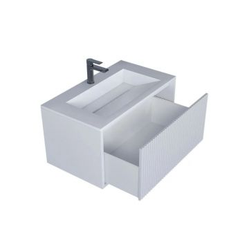 Тумба с раковиной для ванной Uperwood (Аппервуд) Next Premium, подвесная, 80 см, белая, 1 ящик