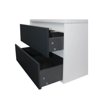 Тумба с раковиной для ванной Uperwood (Аппервуд) Next Premium, подвесная, 80 см, белая/графит, 2 ящика