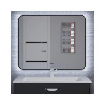 Зеркало для ванной с подсветкой Uperwood Modul, 80х80 см, бесконтактный сенсор, антизапотевание, черное, холодная подсветка Зеркало для ванной с подсветкой Uperwood Modul, 80х80 см, бесконтактный сенсор, антизапотевание, черное, холодная подсветка