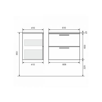 Тумба под раковину для ванной Uperwood (Упервуд) Foster New, 60 см, подвесная, белая TFosterNEW60w