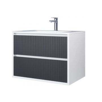Тумба под раковину для ванной Uperwood (Упервуд) Next, подвесная, 100 см, белая/графит, 2 ящика 3930205159