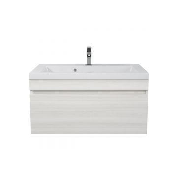 Тумба с раковиной для ванной Uperwood (Упервуд) Eva, подвесная 75 см, Дуб Харбор Белый, выдвижной ящик 3930313470