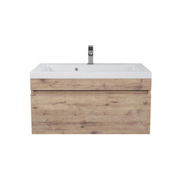 Тумба с раковиной для ванной Uperwood (Упервуд) Eva, подвесная 75 см, Крафт Табачный, выдвижной ящик 3930313471