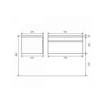 Тумба с раковиной для ванной Uperwood (Упервуд) Eva, подвесная 75 см, Крафт Табачный, выдвижной ящик 3930313471