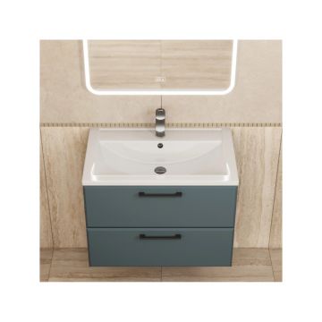 Тумба с раковиной для ванной Uperwood (Упервуд) Foster New, 70 см, подвесная, серый графит KFosterNEW70g