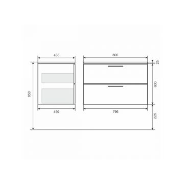 Тумба с раковиной для ванной Uperwood (Упервуд) Foster New, 80 см, подвесная, белая KFosterNEW80w