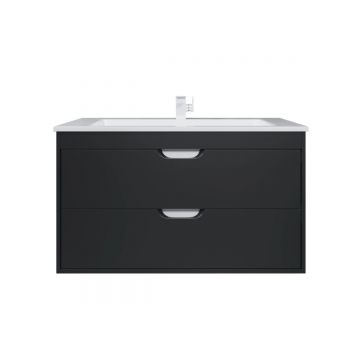 Тумба с раковиной для ванной Uperwood (Упервуд) Modul, 100 см, подвесная, матовая, черная 393020553