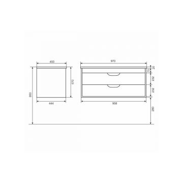 Тумба с раковиной для ванной Uperwood (Упервуд) Modul, 100 см, подвесная, матовая, черная 393020553