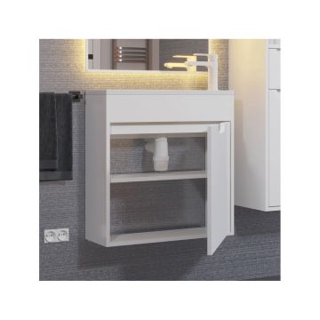 Тумба с раковиной для ванной Uperwood (Упервуд) Modul, 60 см, подвесная, матовая, белая 393020546