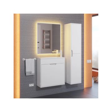 Тумба с раковиной для ванной Uperwood (Упервуд) Modul, 60 см, подвесная, матовая, белая 393020546