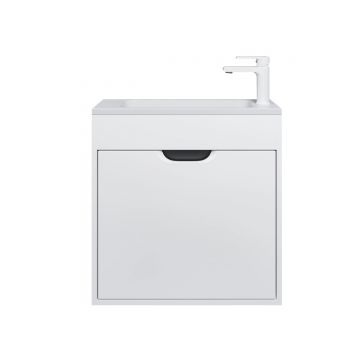 Тумба с раковиной для ванной Uperwood (Упервуд) Modul, 60 см, подвесная, матовая, белая/графит 393020557