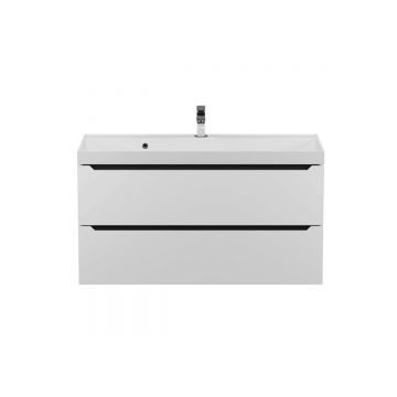 Тумба с раковиной для ванной Uperwood (Упервуд) Tanos, 100 см, подвесная, матовая, белая/графит 29111020233