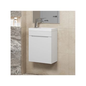 Тумба с раковиной для ванной Uperwood (Упервуд) Tanos, 40 см, подвесная, матовая, белая KTanos40W