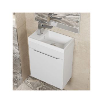 Тумба с раковиной для ванной Uperwood (Упервуд) Tanos, 40 см, подвесная, матовая, белая KTanos40W