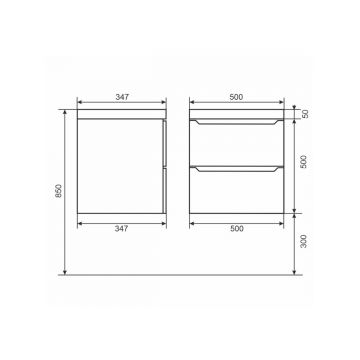 Тумба с раковиной для ванной Uperwood (Упервуд) Tanos, 50 см, подвесная, матовая, белая 29111020234