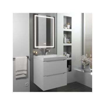 Тумба с раковиной для ванной Uperwood (Упервуд) Tanos, 50 см, подвесная, матовая, белая 29111020234