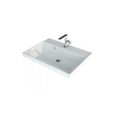 Тумба с раковиной для ванной Uperwood (Упервуд) Tanos, 50 см, подвесная, матовая, белая/графит 29111020236