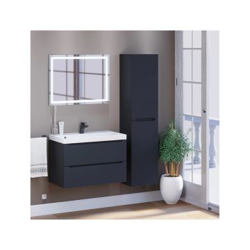 Тумба с раковиной для ванной Uperwood (Упервуд) Tanos, 80 см, подвесная, матовая, черная 291020254