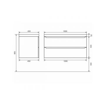 Тумба с раковиной для ванной Uperwood (Упервуд) Tanos-Classic Quartz, 80 см, черная/уголь 3930421700