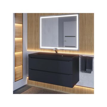 Тумба с раковиной для ванной Uperwood (Упервуд) Tanos-Classic Quartz, 80 см, черная/уголь 3930421700