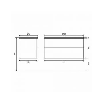 Тумба под раковину для ванной Uperwood (Аппервуд) Barsa, 100 см, подвесная, белая/дуб сонома