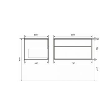 Тумба под раковину для ванной Uperwood (Аппервуд) Lotus Premium, подвесная, 80 см, белая
