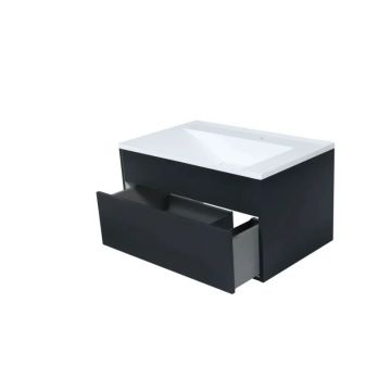 Тумба под раковину для ванной Uperwood (Аппервуд) Lotus Premium, подвесная, 80 см, черная