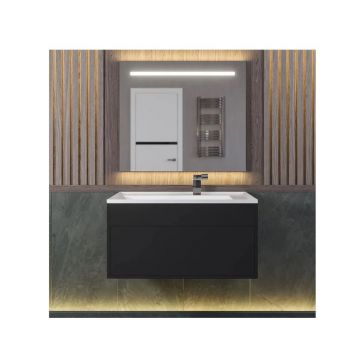 Тумба под раковину для ванной Uperwood (Аппервуд) Lotus Premium, подвесная, 80 см, черная