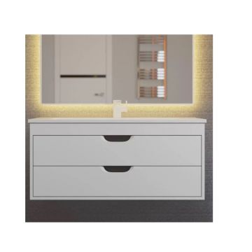 Тумба под раковину для ванной Uperwood (Аппервуд) Modul, 100 см, подвесная, матовая, белая/графит