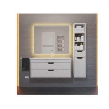 Тумба под раковину для ванной Uperwood (Аппервуд) Modul, 100 см, подвесная, матовая, белая/графит