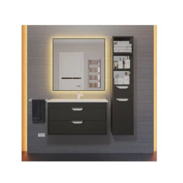 Тумба под раковину для ванной Uperwood Modul, 100 см, подвесная, матовая, черная