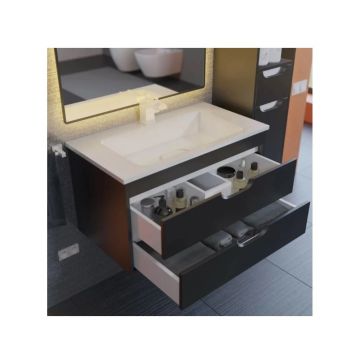 Тумба под раковину для ванной Uperwood Modul, 80 см, подвесная, матовая, черная